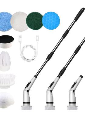 电动刷清洁刷家用T169厨房地板璃子电动旋转洗动涤玻器长短两用电