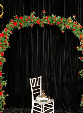 玫瑰拱门网红墙花瀑布玫瑰花拱花墙壁假装饰花藤条遮挡门头花藤蔓