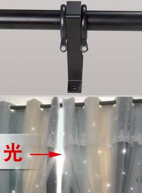 一体式通拉下铝滑窗帘道窗帘F96M97TJ杆别墅款单杆双杆合金轨支架