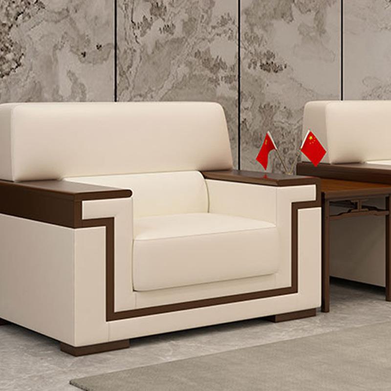 中式贵宾公接沙发办布艺接待沙发会议室洽新谈沙发会01待客区