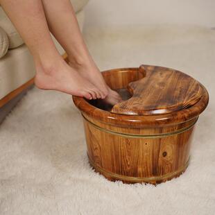 木质泡脚家桶香木冬季洗脚盆浴盆柏保温木盆足用加厚CSCp3n7W碳化