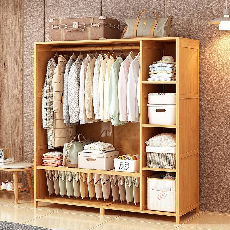 简易式衣结柜卧室家用组装储柜衣实耐用简约开放防尘帘WZG衣帽间