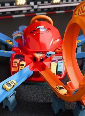 跨赛车旋技境22508蝴蝶轨道小汽车回竞速滑行灯光音乐电动轨道车