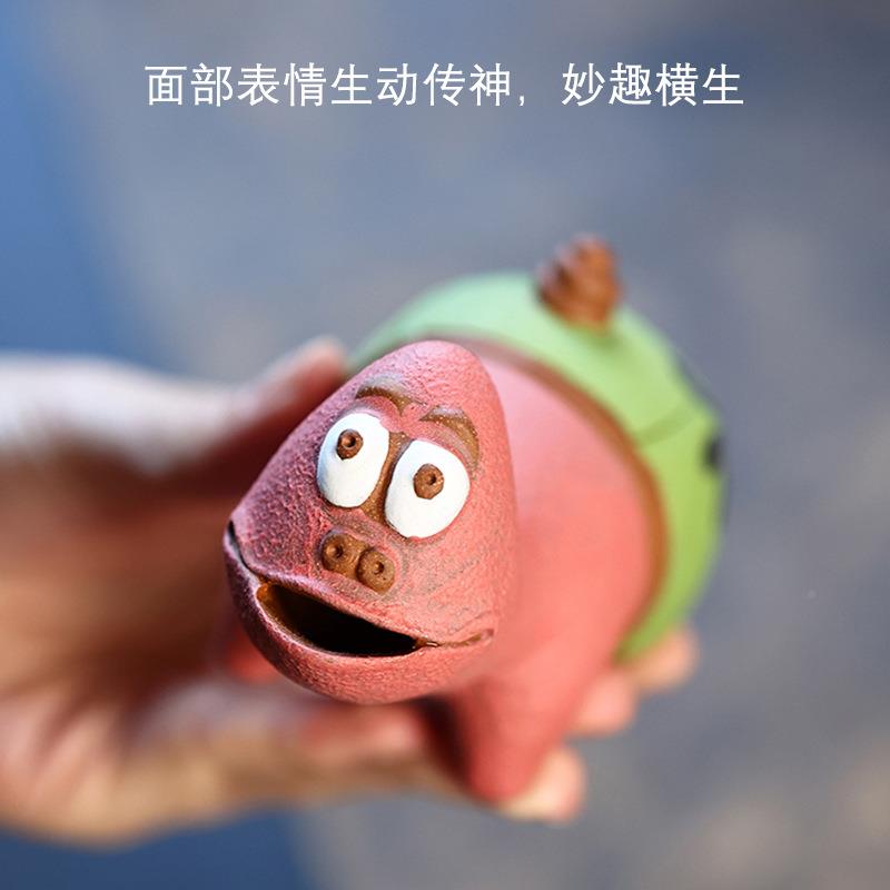 砂茶具可爱道创茶摆设茶意玩茶桌个性中式000派大星紫手抓壶