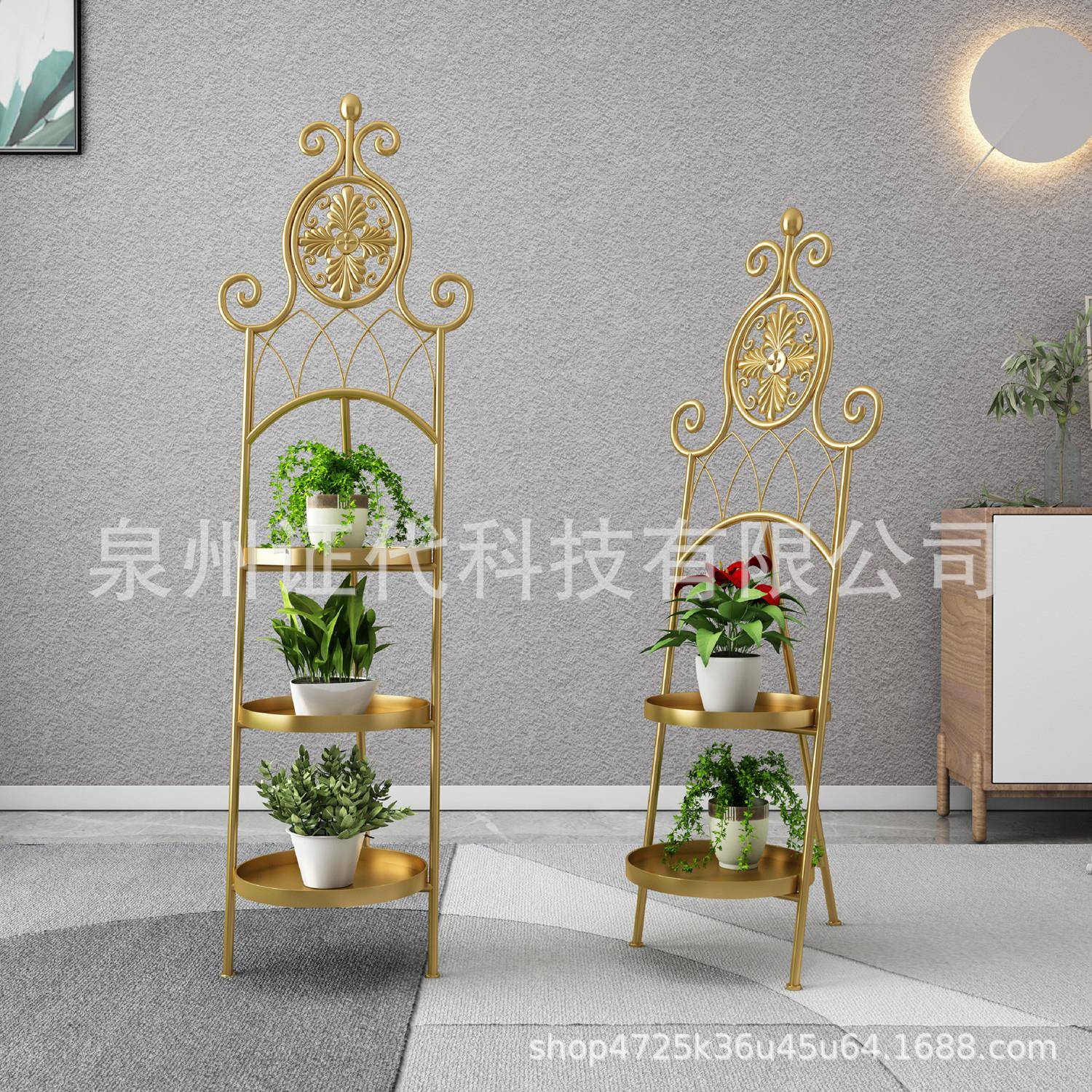 跨境拆装折叠铁艺花客1厅室内阳台饰落架地装式多层物花架置架摆