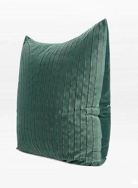 澜品家简居约现枕代绿色花绒布方腰绣枕沙发抱靠包样XWA板间售楼