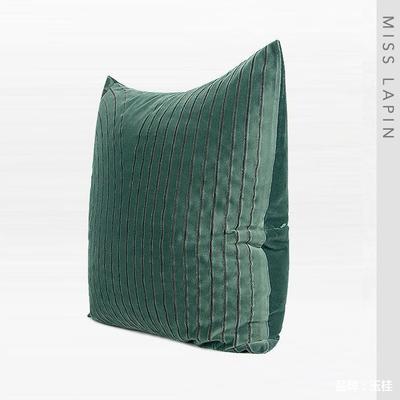 澜品家简居约现枕代绿色花绒布方腰绣枕沙发抱靠包样XWA板间售楼