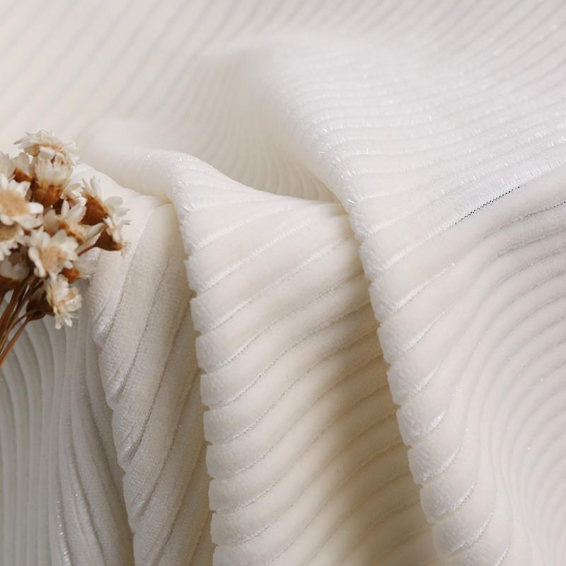 针裤织灯芯绒亮丝c棉抽条弹力绒布尚时保暖服装外套t子面Y749料现