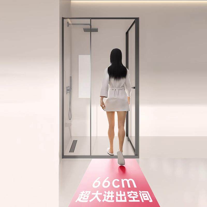 方形型淋浴钢房玻璃侧化移门酒l店卫生间干湿分离浴室玻璃125隔断