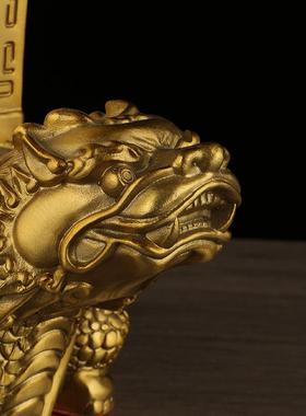 铜石敢当龙龟石敢当摆件龙头龟铜器