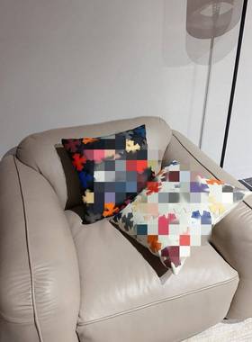 抱枕彩012323色十字花约刺绣垫发靠汽车抱枕现代简沙客厅办公室沙