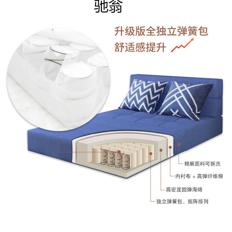 懒人发发榻榻RRE米可叠折双人沙折叠床折叠沙发床单人弹簧包小户