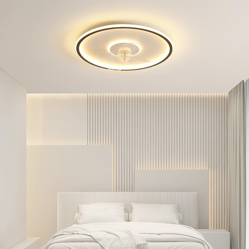 新简风扇灯现代约客厅卧室吸顶款灯可智能使用创意主卧书TMG房灯