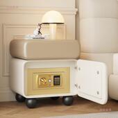 能床头柜保险箱一体简约现实木床边柜20代用25爆款 家卧室收YPJ纳