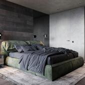 式 极简布艺床床简约现代双人意大象耳朵计床主卧软包DRI床设师网