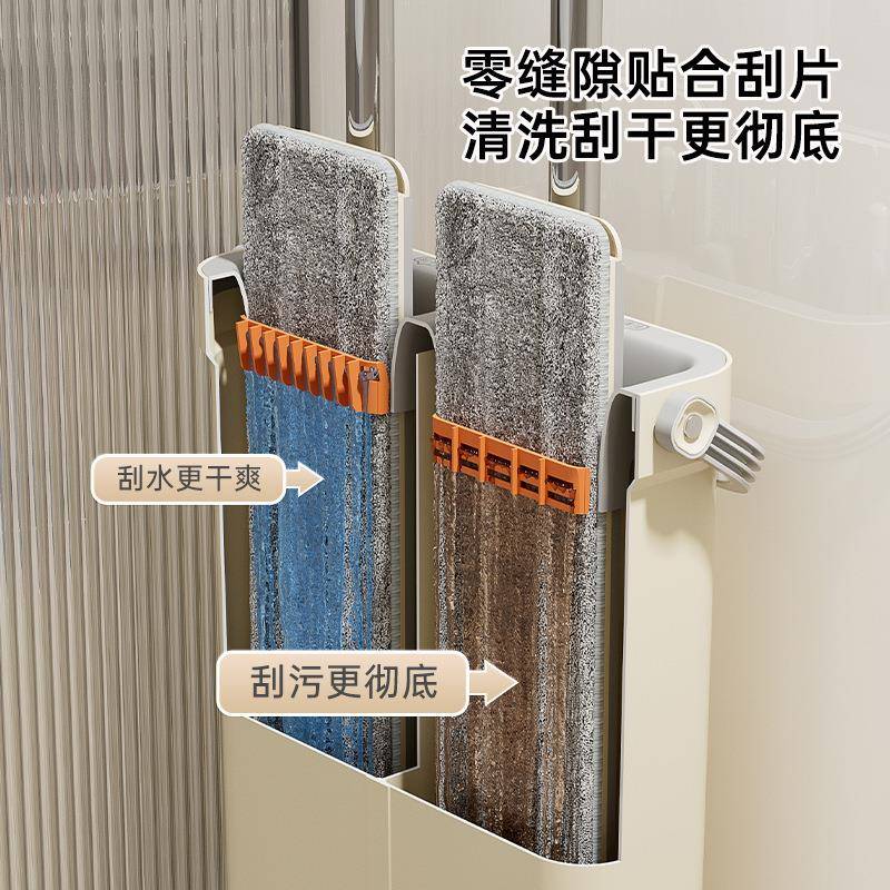 大号懒人拖把免手洗家用刮刮乐省力拖布一拖净干湿两用拖把桶套装