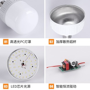 led灯泡e27螺口室内照明灯B22卡口商用家用大功率超亮节能灯