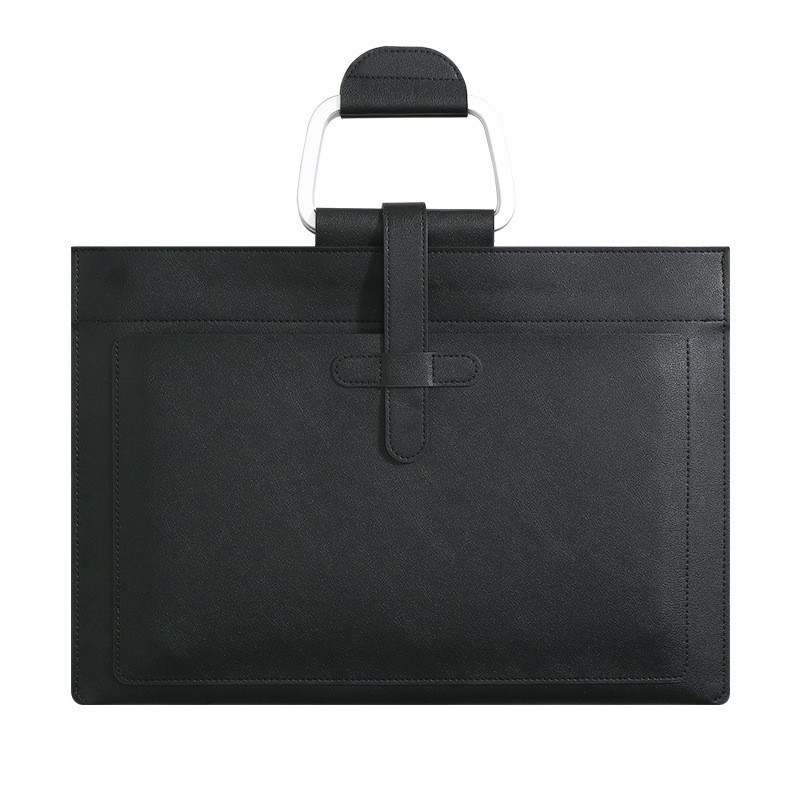 新款大容量文件袋手提包资料收纳电脑包PU皮质办公收纳档案袋可印
