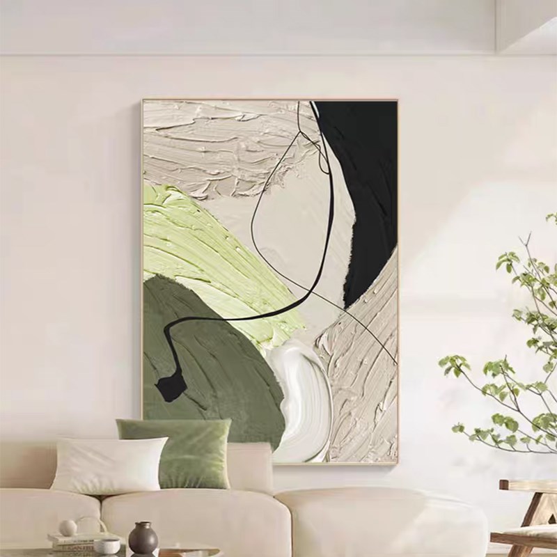 抽象意式极简客厅装饰画现代简约沙发背景墙挂画大幅落地画玄关画