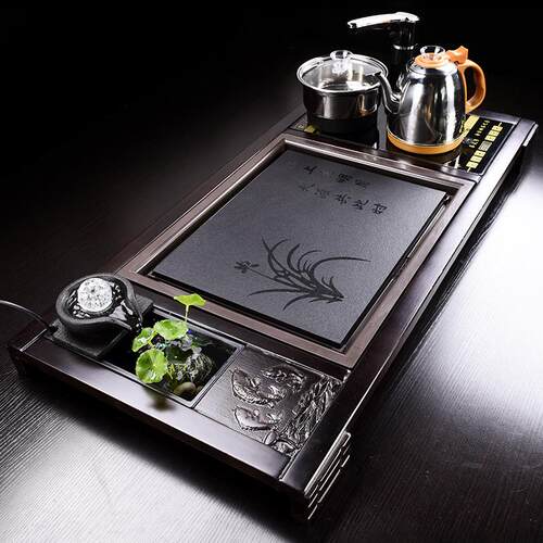 全自动茶具整套一体家用茶台茶盘茶具套装托盘乌金石客厅喝茶茶几