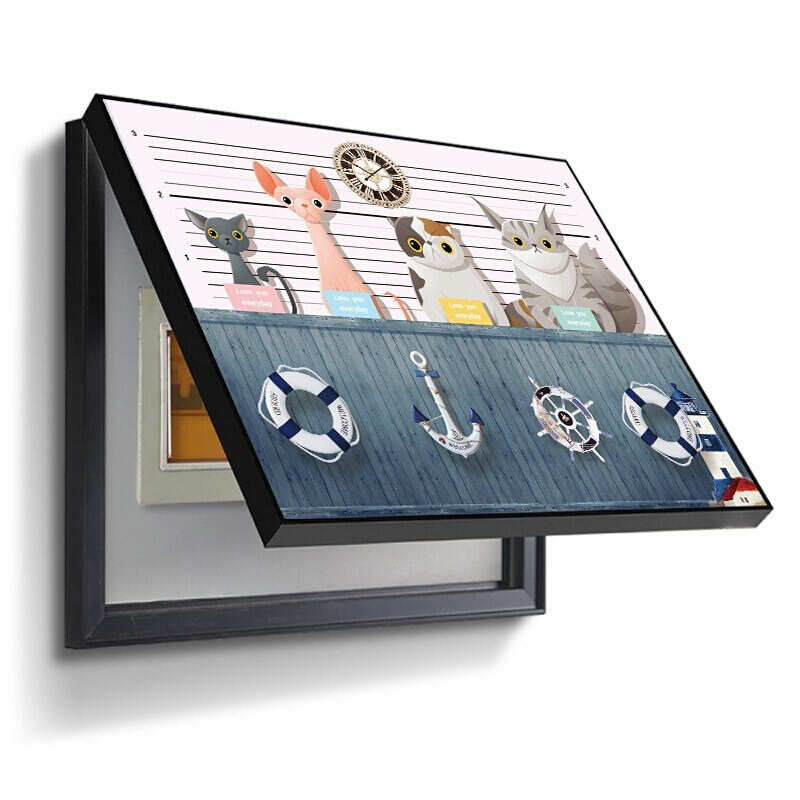 变电定制电表掀装饰画装饰画箱可爱法式盖多媒体红卡通箱网箱集线