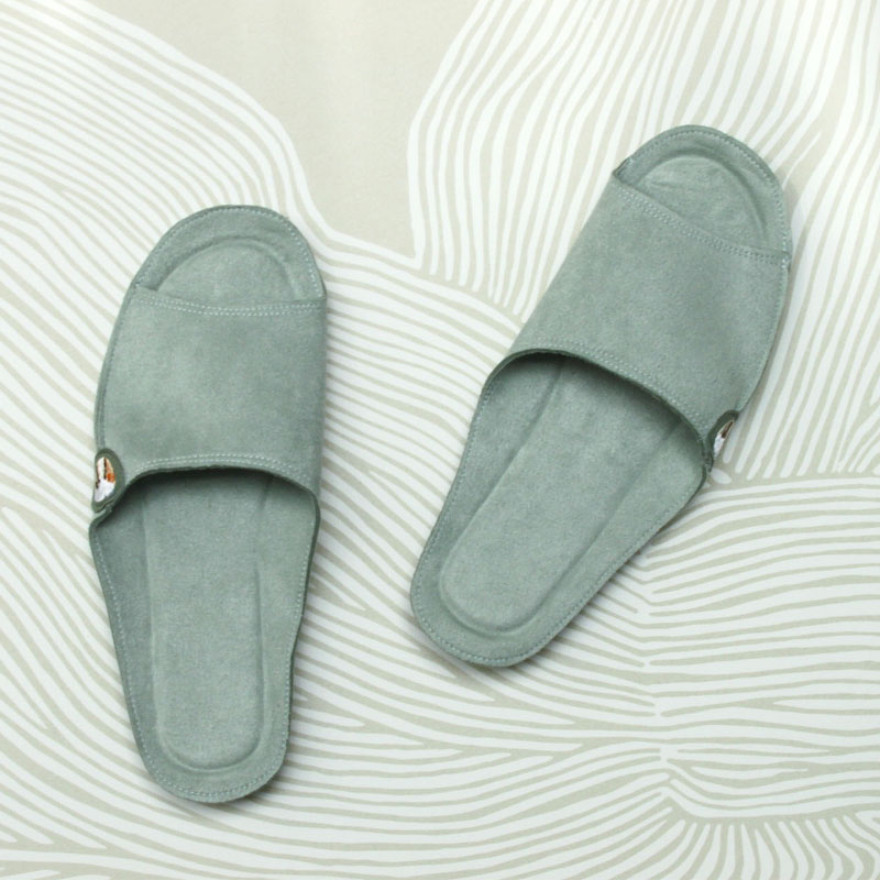 女生夏季简约可外穿家居拖鞋麂皮绒绣花防滑防水耐磨厚底超弹柔软