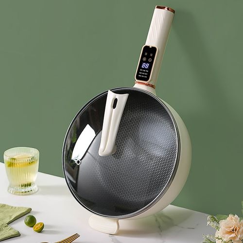 电炒菜炒锅不锈钢不粘锅多功能一体锅插电大煮锅无涂层家用电火锅