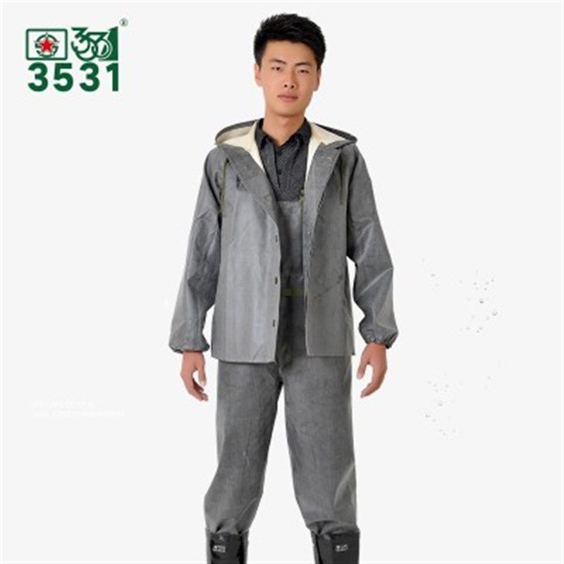 坑道服矿井隧道水上作业户外防暴雨劳保橡胶分体雨衣背带裤耐酸碱