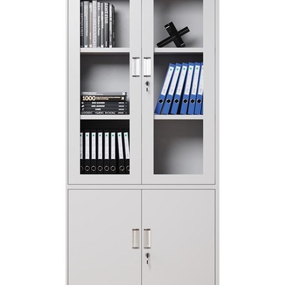 办公柜子铁皮文件柜资料柜档案柜带锁钢制五节柜小矮储物柜