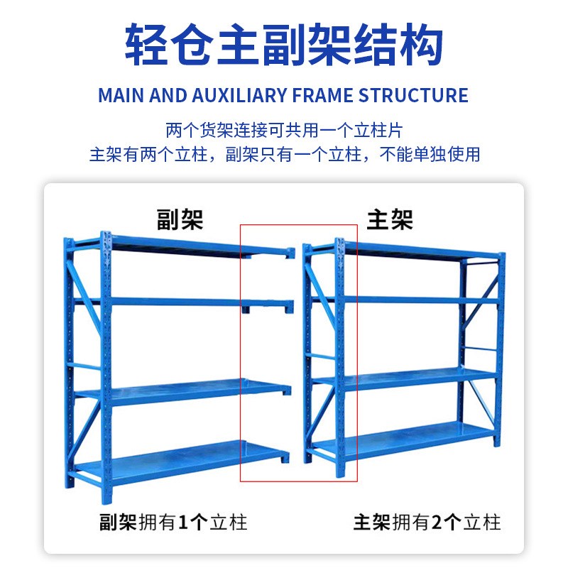 轻型货架 多层式自由组装储藏收纳展示架仓库置物架库房五金 货架