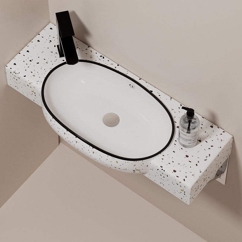 小户型挂墙式陶瓷洗手盆窄边超长墙角洗脸盆卫生间阳台挂盆洗漱池