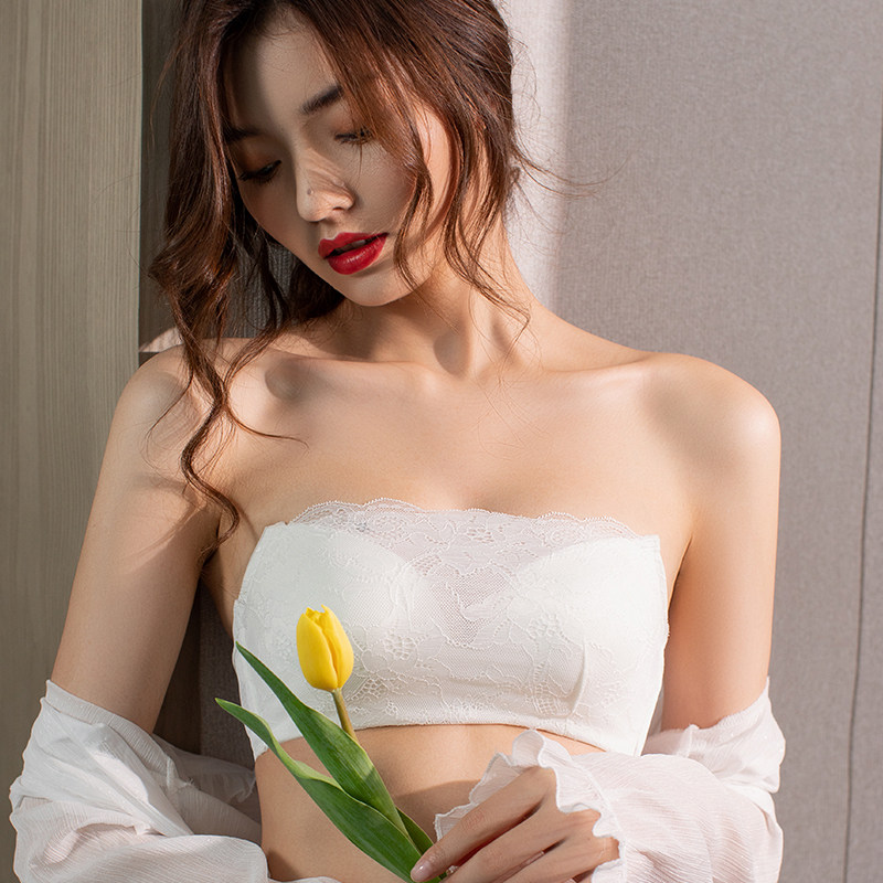 防走光无肩带内衣女小胸加v厚夏季抹胸式裹胸平胸聚拢防滑文胸胸