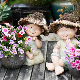 花园布置装饰创意户外阳台庭院顶楼天台卡通造型花盆别墅院子摆件