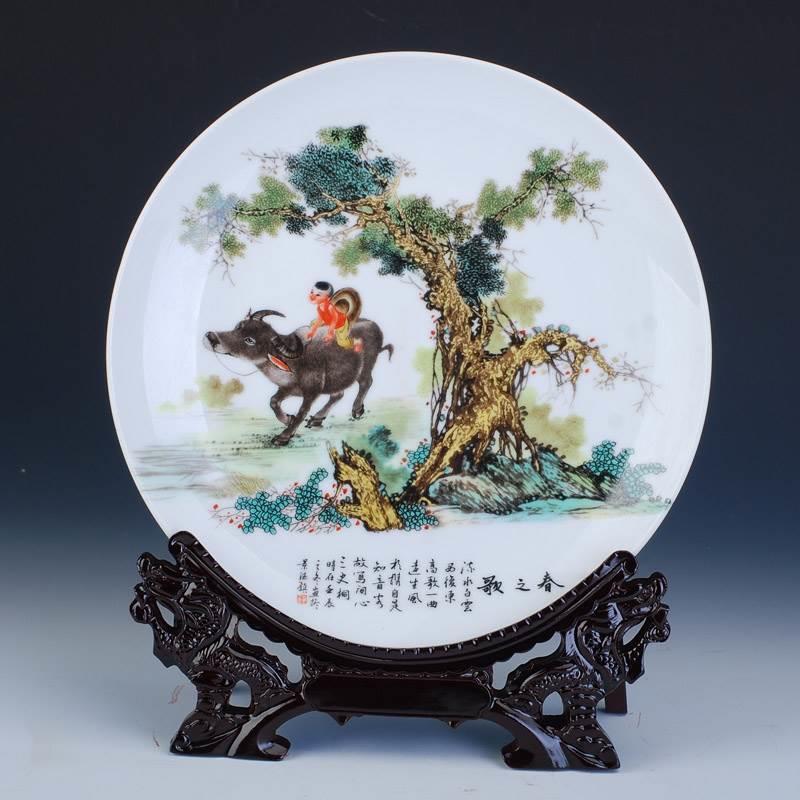 352陶瓷挂盘装饰盘青花瓷盘摆设家居装饰品工艺品摆件