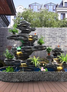假山流水喷泉户外庭院花园鱼池景观室内阳台公司落地摆件石头造景