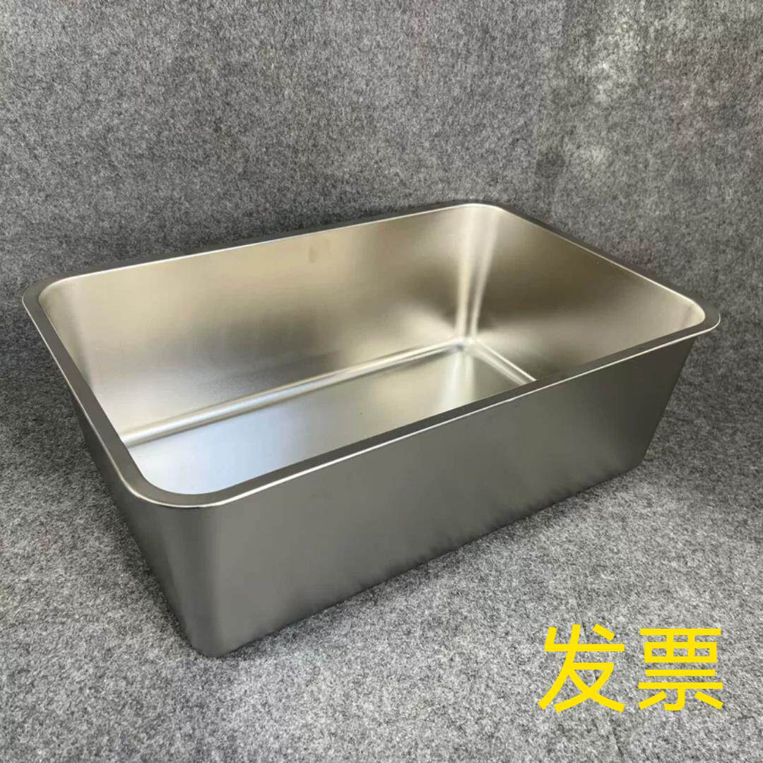 商用带盖子子不锈钢裹粉槽厨房长方形炸鸡裹粉盆筛粉槽抖篮盆包发