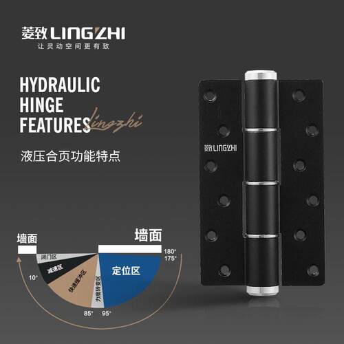 香港菱致隐形门铰链闭门器液压缓冲弹簧回弹铰链自动关门闭门铰链