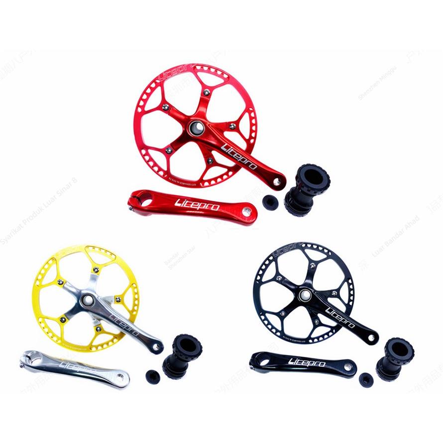 litepro412折叠车一体公路牙盘含中轴 /45/47t 412轻牙盘