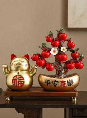 招财猫摆件家用旺宅店铺收银台开业礼物前台办公桌装饰品2025新款