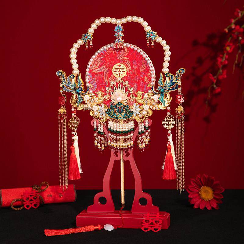 双面双色重工团扇中式新娘结婚喜扇diy材料包手工原创新婚礼物,家居饰品,工艺扇/团扇/喜扇/折扇,淘宝优惠券,粉丝福利购,淘宝优惠卷