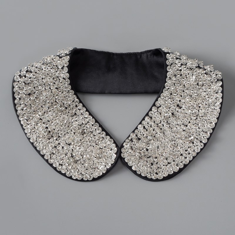 重工钉珠假领子黑色雪纺衬衫假衣领单独小领子神器万能衣领装饰领