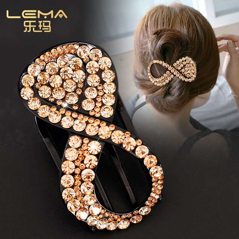 鸭嘴夹大号卡子日韩水钻盘发发抓高级感水钻抓夹固定懒人优雅发饰