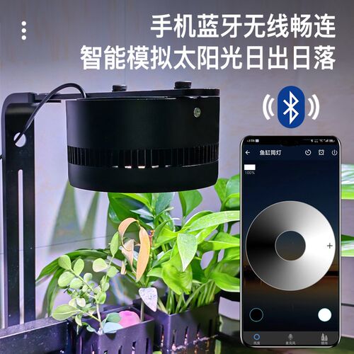 鱼缸灯全光谱爆藻增艳兰寿泰狮原生溪流缸水草led防水照明灯
