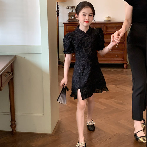 女童旗袍夏装连衣裙2025新款儿童裙子汉服女大童新中式生日礼服裙