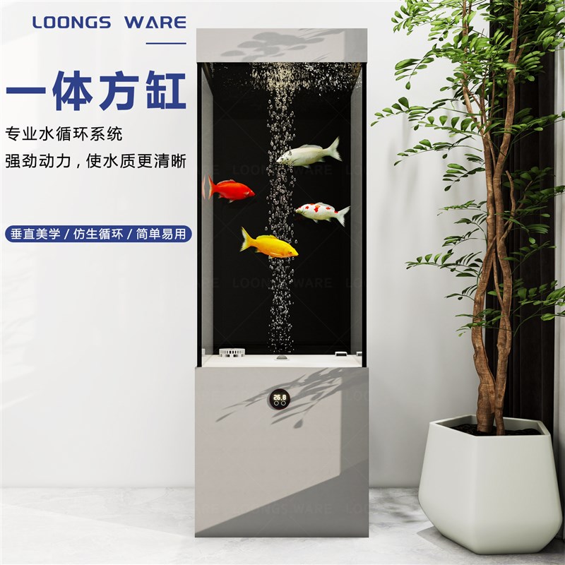 龙造立式鱼缸一体鱼缸客厅2025新款方缸小型客厅底滤鱼缸生态鱼缸