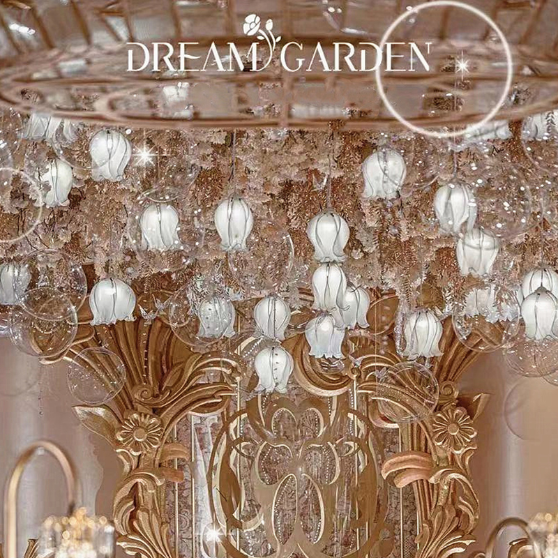 婚庆道具铃兰花挂灯婚礼吊灯串灯装饰吊顶舞台空中迎宾区橱窗布置