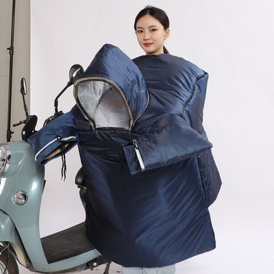 冬季亲子款加绒加厚电动车挡风被护肩加大侧翼保暖儿童亲子挡风罩