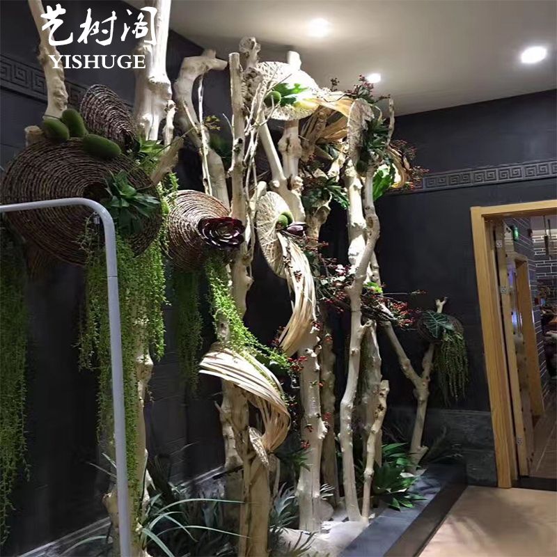 创意原木树枝干树枝树杆挂衣杆挂衣架窗帘杆 民宿服装店铺挂衣杆