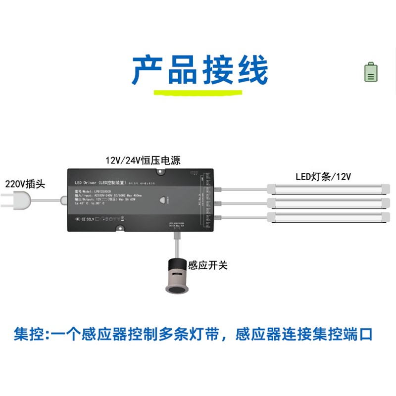 衣橱柜灯带变压g器电源60瓦180瓦适配器LED灯驱动橱柜感应集控智