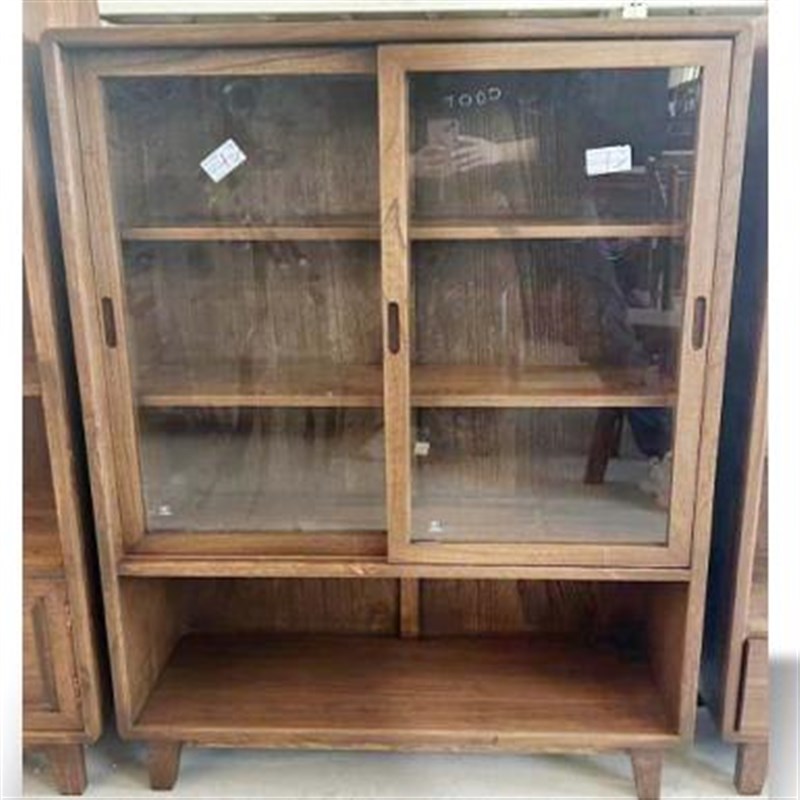 全实木板柜茶室书房书柜厨房置物架储物收纳柜客厅简约陈列展示架